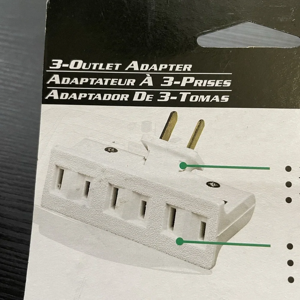 Leviton Triplex Swivel Receptacle Outlet Adapter 15A A-1609-1C-WH#️⃣Z08-0914